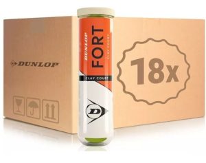 Caja de 18 Tarros Pelotas de Tenis Dunlop Fort Clay Court