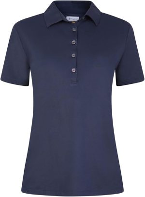 Polera Greg Norman Mujer Azul Marino Micro Pique